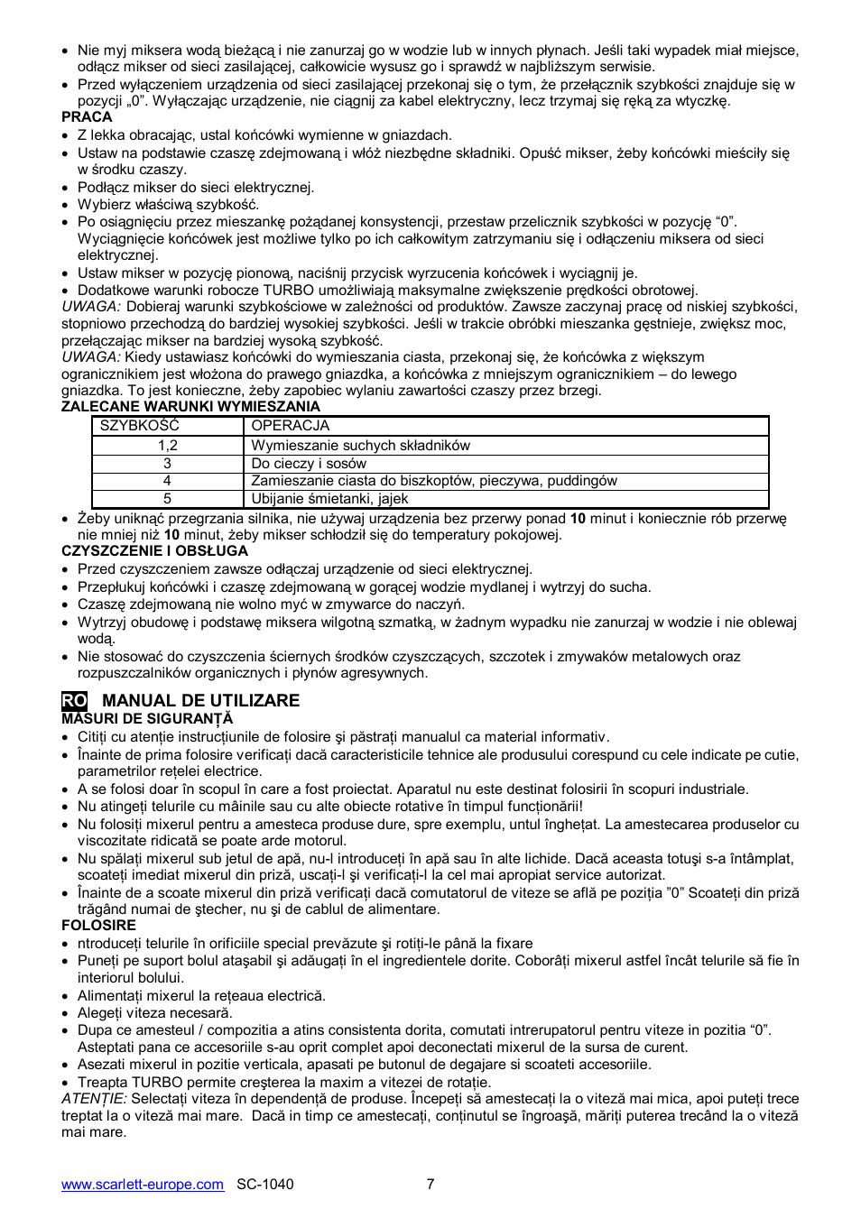 Scarlett SC-1040 User Manual | Page 7 / 14