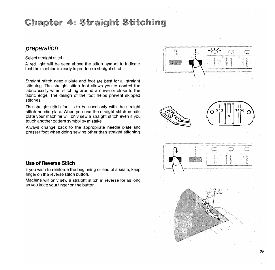 Preparation, Use of reverse stitch, A®asii siragg].# stlfreihimg | SINGER 1050 User Manual | Page 26 / 85