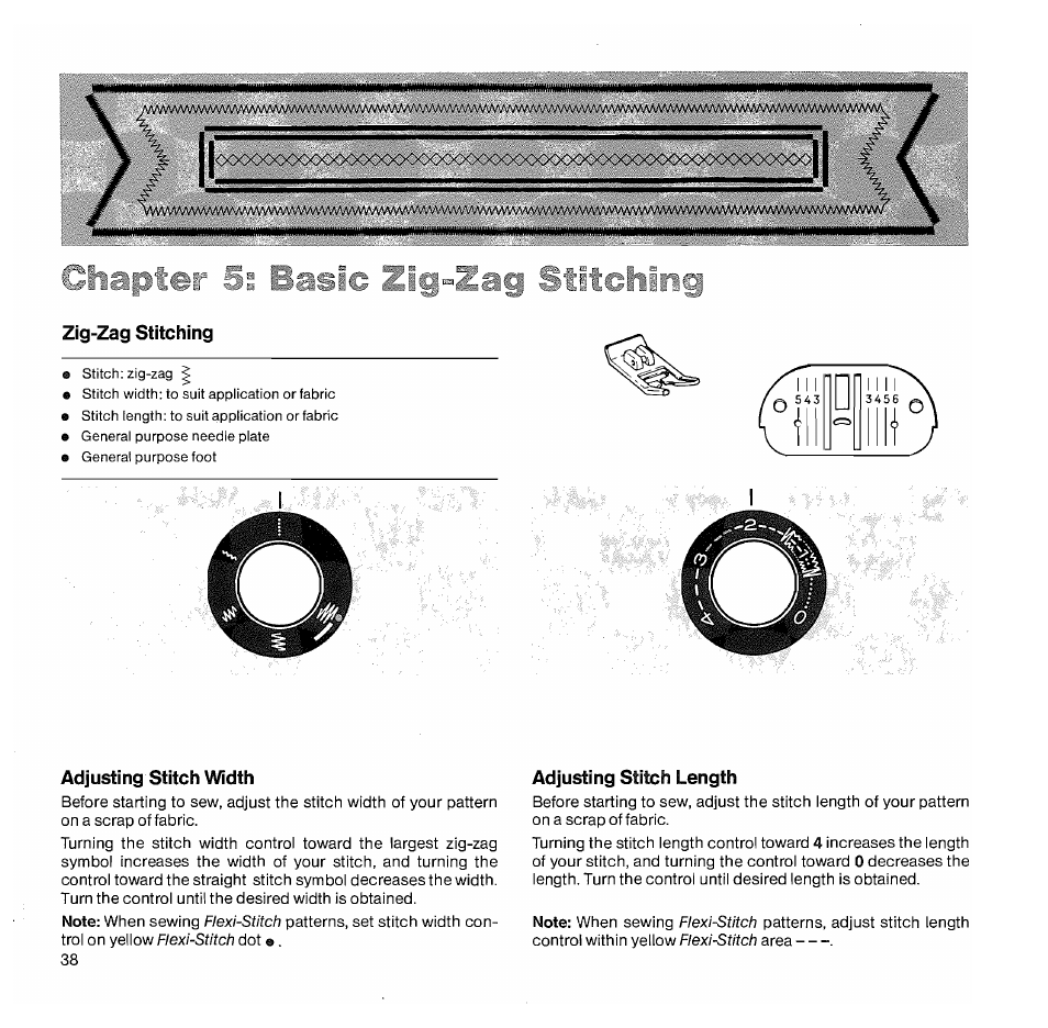 Zig-zag stitching, Adjusting stitch width, Adjusting stitch length | Adjusting stitch width and length | SINGER 1050 User Manual | Page 39 / 85