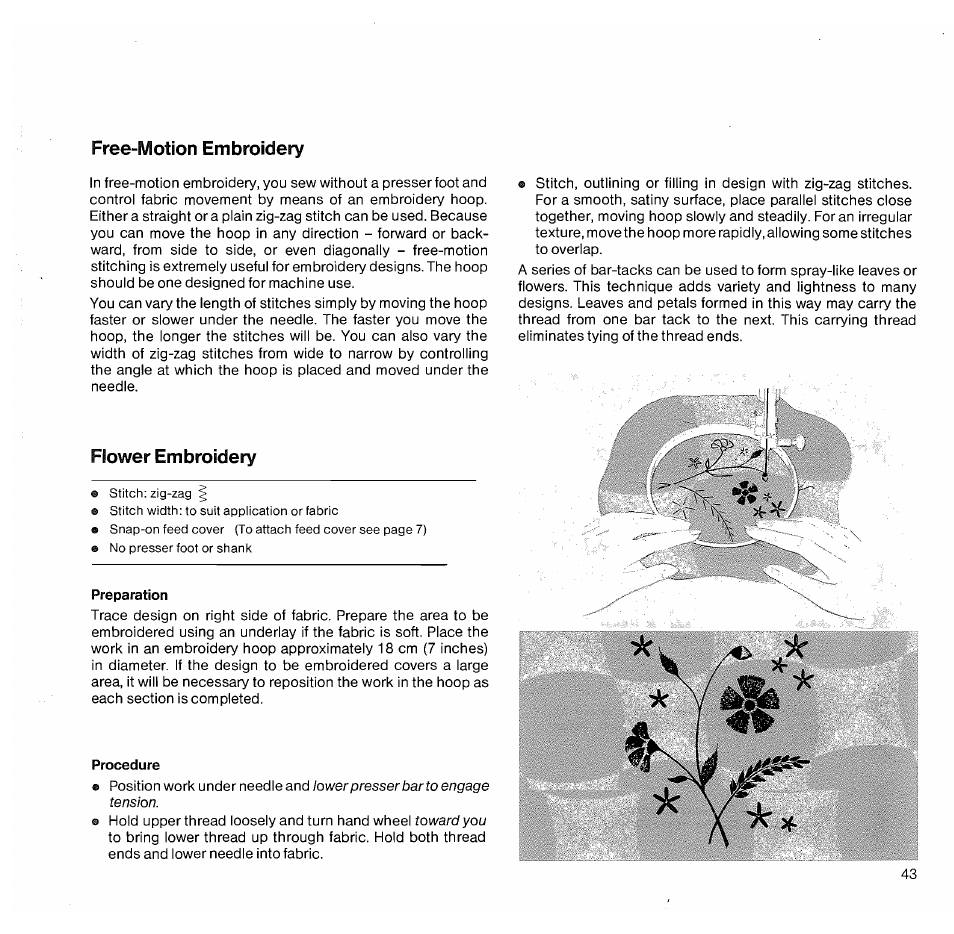 Preparation, Procedure | SINGER 1050 User Manual | Page 44 / 85