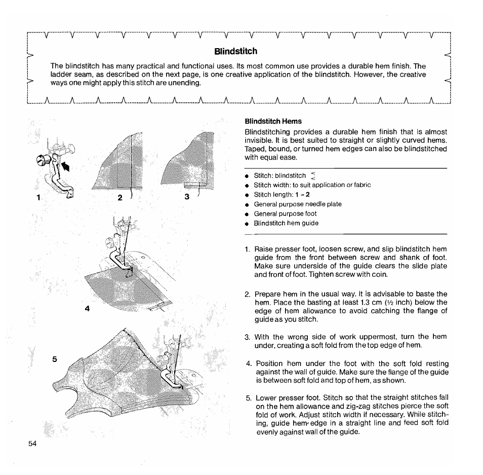 Blindstitch | SINGER 1050 User Manual | Page 55 / 85