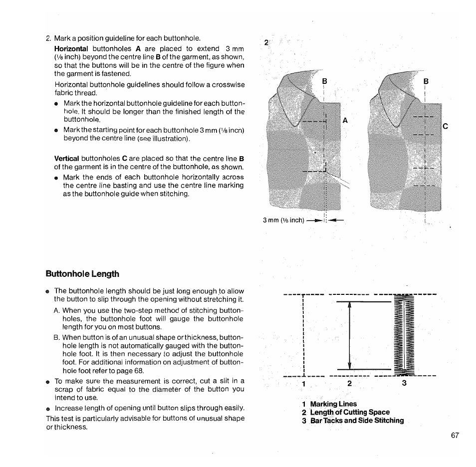 Buttonhole length | SINGER 1050 User Manual | Page 68 / 85