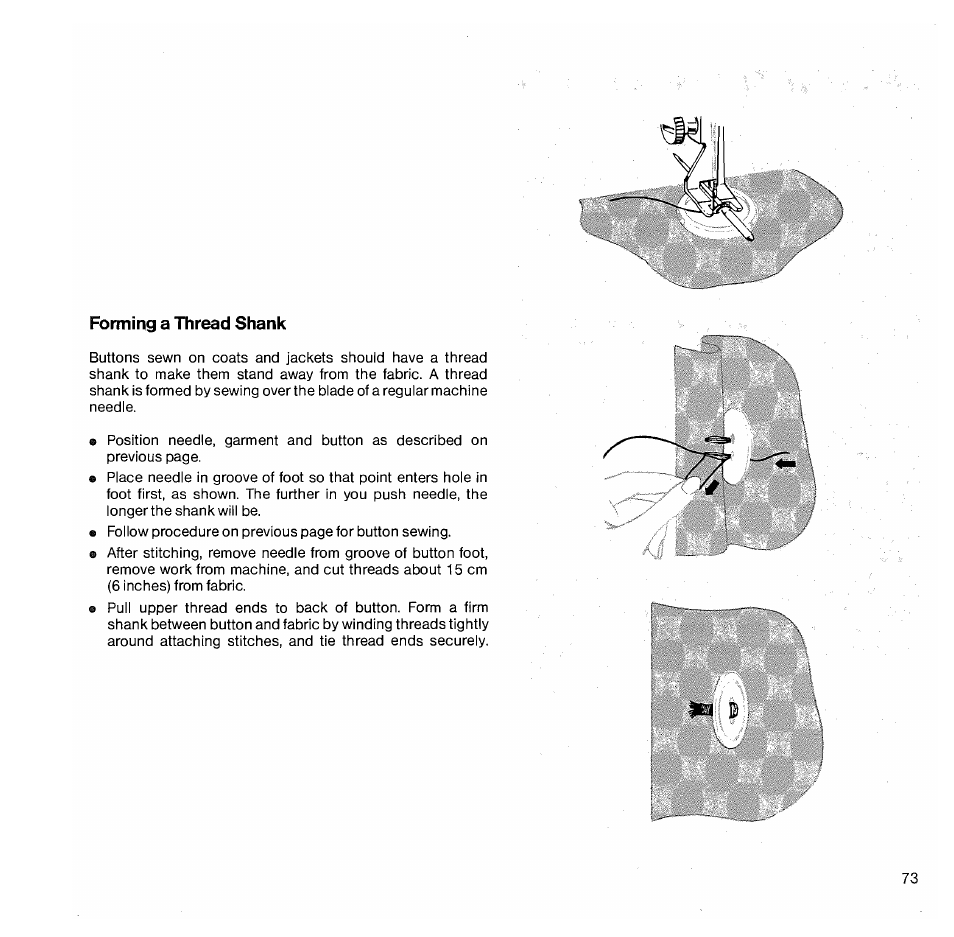 Forming a thread shank | SINGER 1050 User Manual | Page 74 / 85