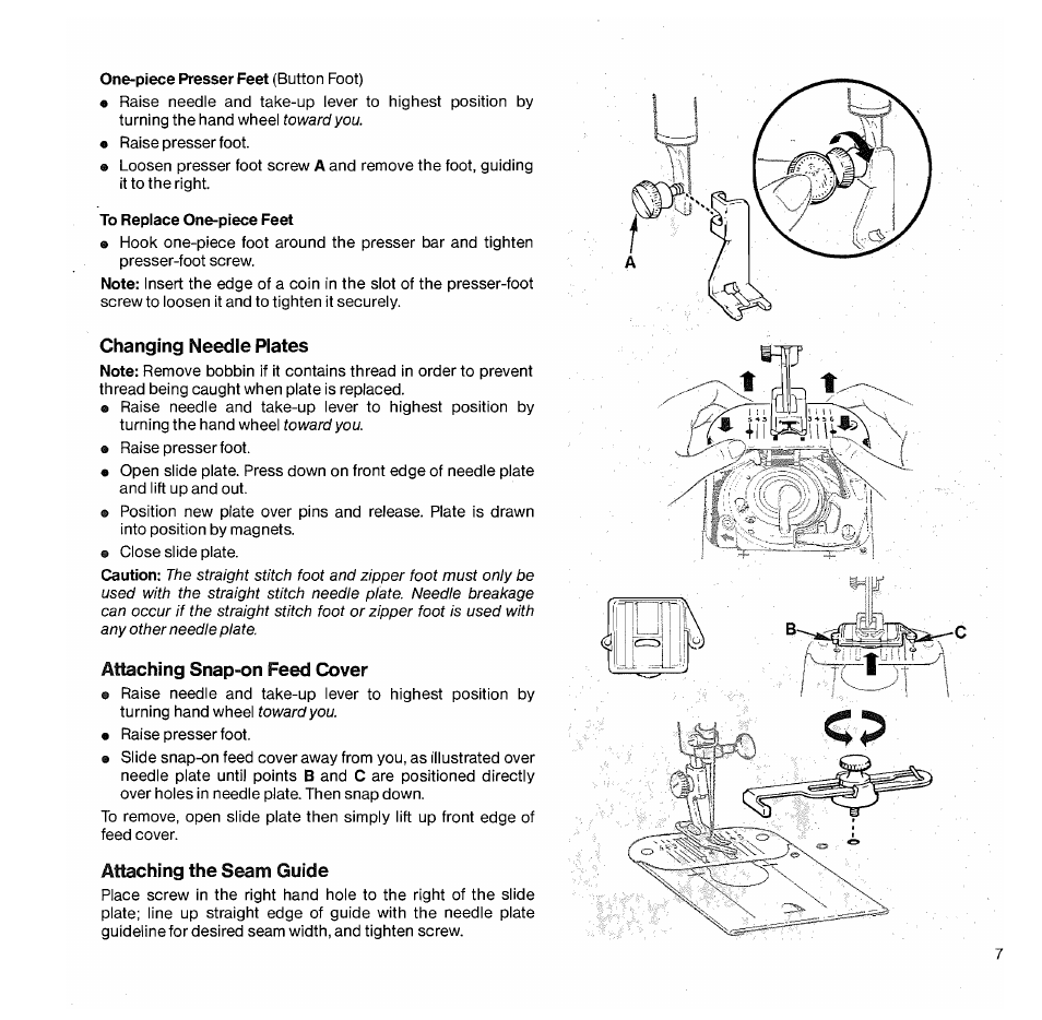 To replace one-piece feet | SINGER 1050 User Manual | Page 8 / 85