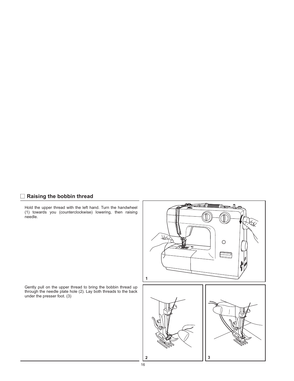 Raising the bobbin thread | SINGER 1120 User Manual | Page 19 / 38