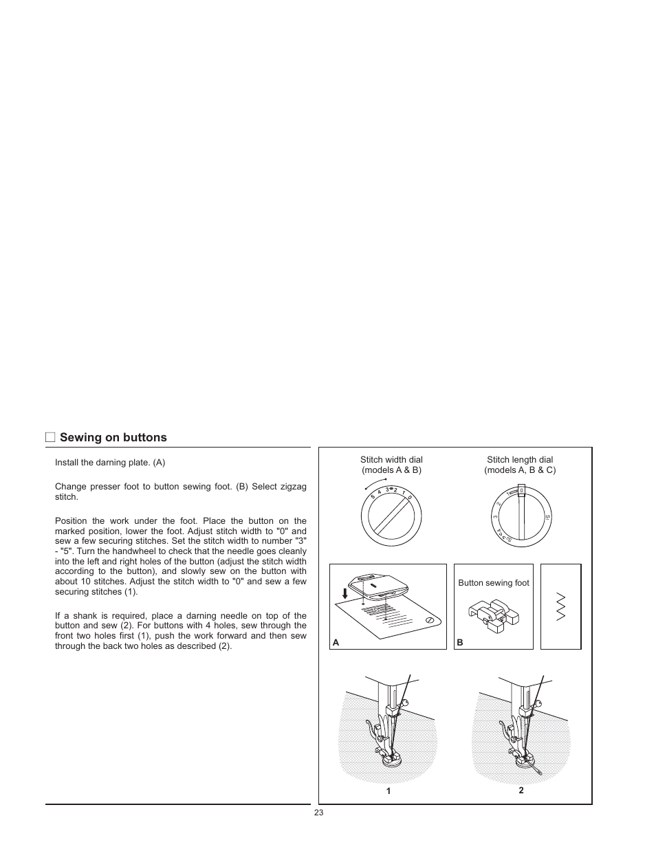 Sewing on buttons | SINGER 1120 User Manual | Page 26 / 38