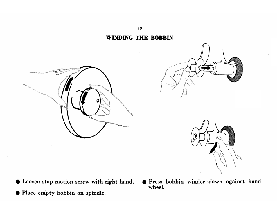 Winding the bobbin | SINGER 115 User Manual | Page 14 / 56