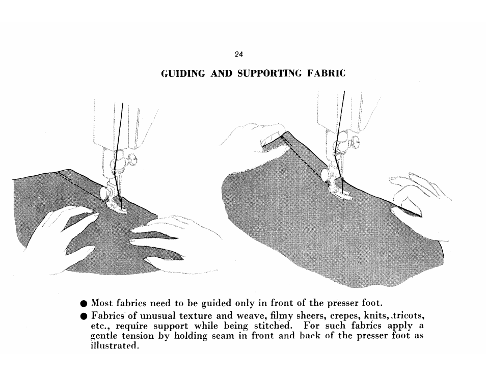 Guiding and supporting fabric | SINGER 115 User Manual | Page 26 / 56