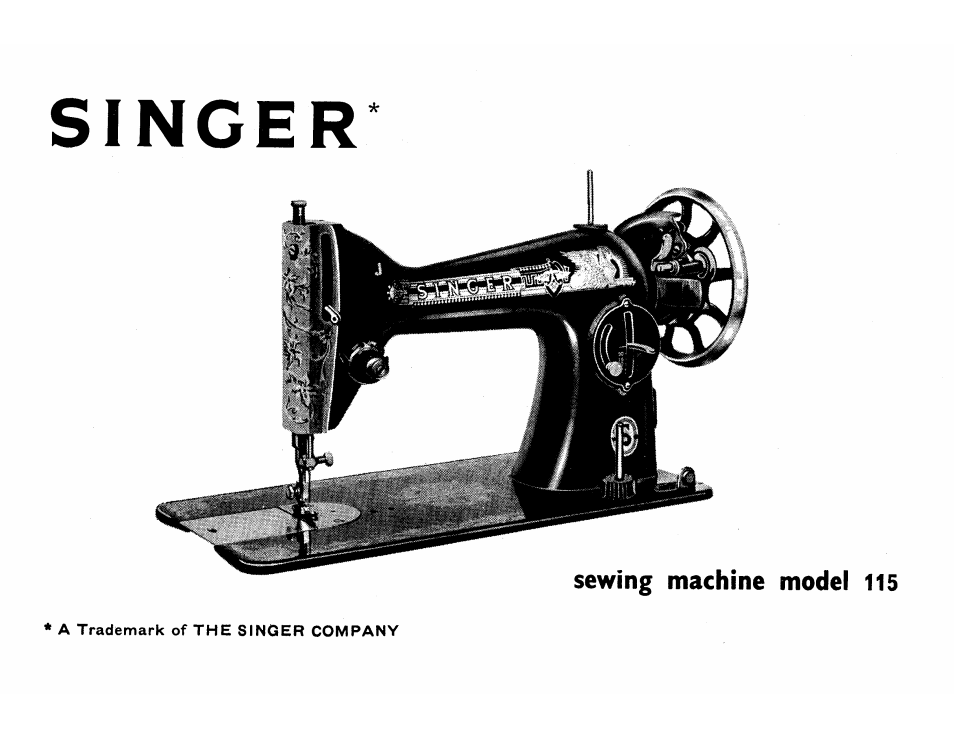 Singer, Sewing machine model 115 | SINGER 115 User Manual | Page 3 / 56