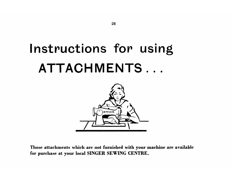 Instructions for using attachments | SINGER 115 User Manual | Page 30 / 56