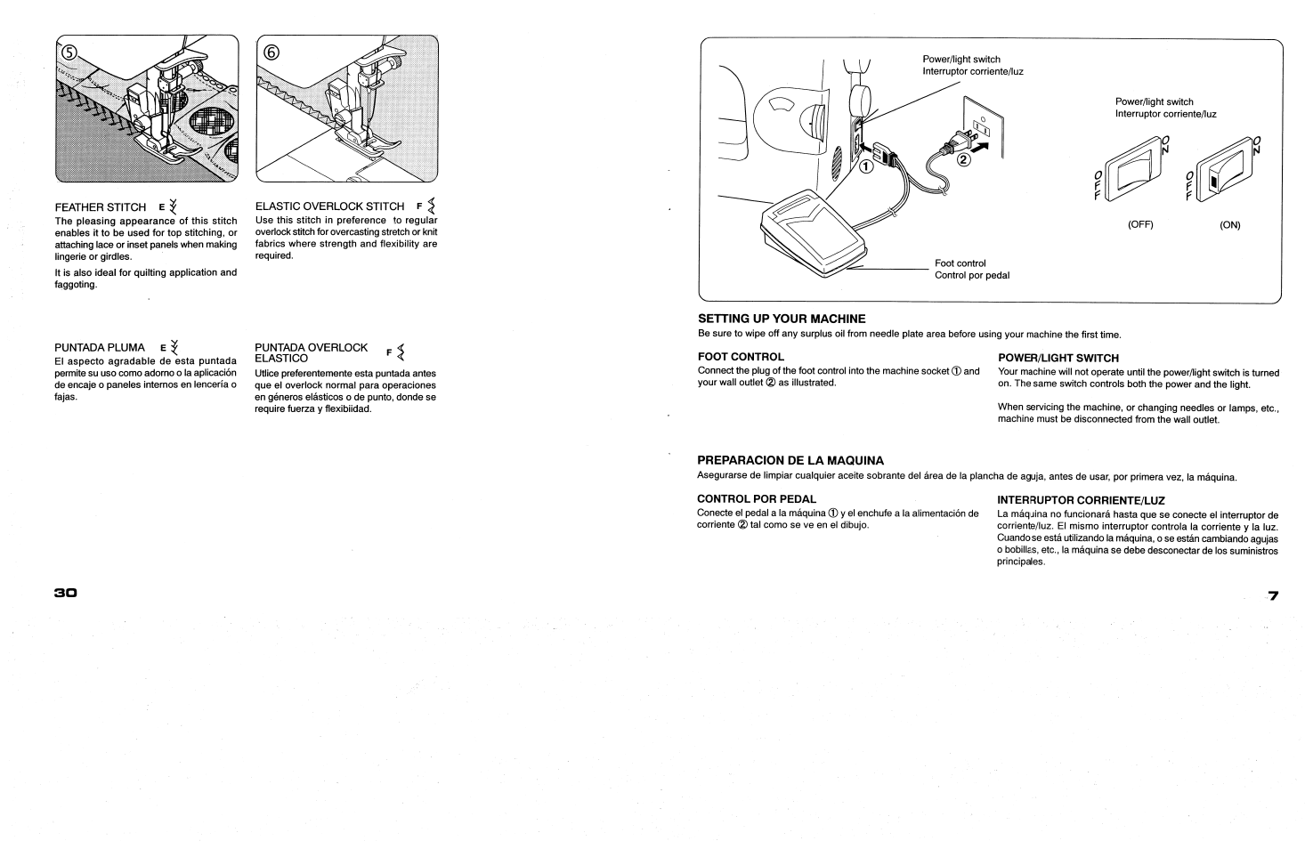 Setting up your machine, Preparacion de la maquina, Preparación de la máquina | SINGER 117 FEATHERWEIGHT II User Manual | Page 9 / 40
