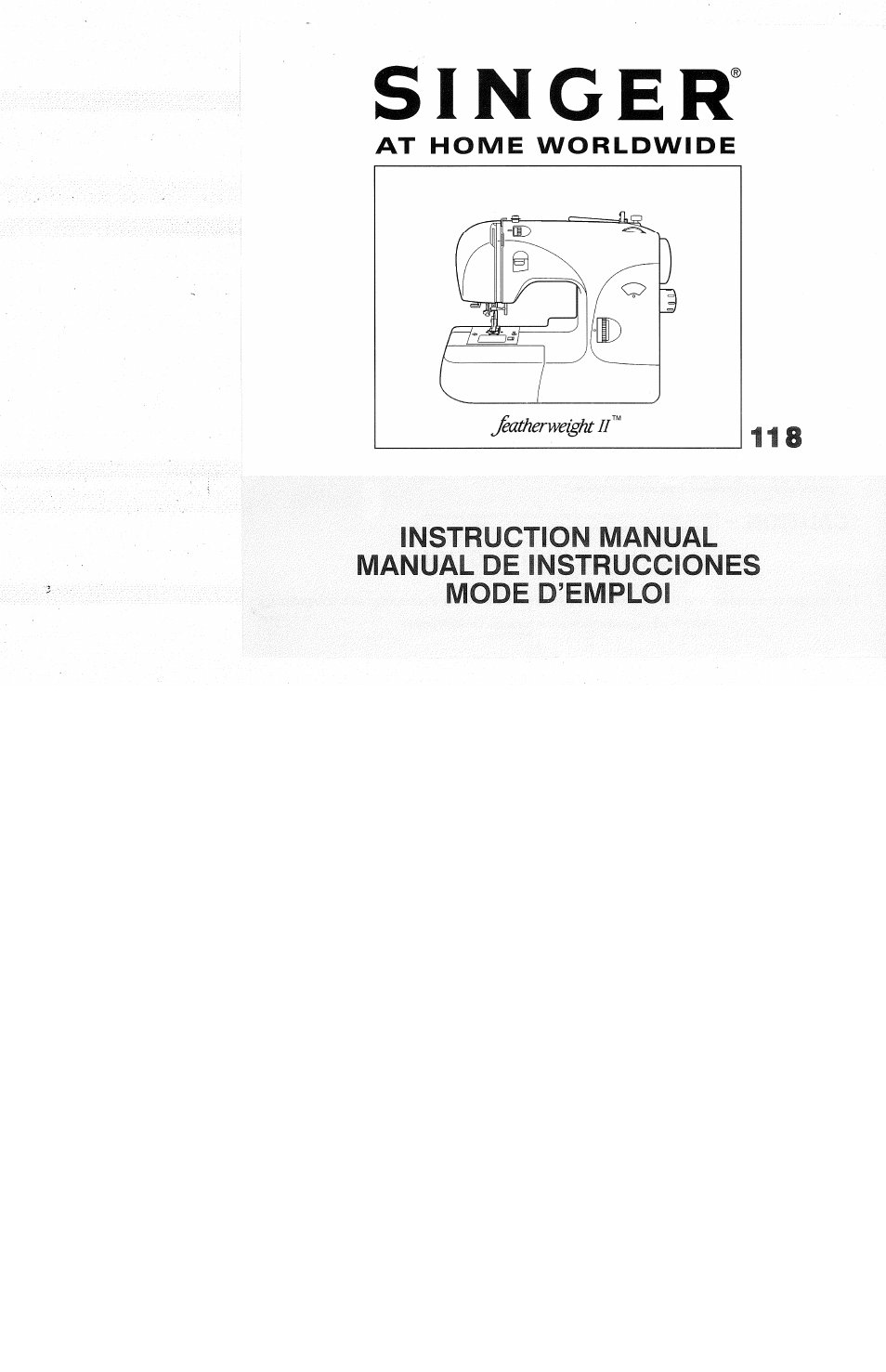 SINGER 118 FEATHERWEIGHT II User Manual | 44 pages