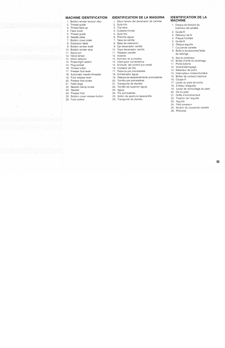 Identification de la machine, Identification de ia machine -7 | SINGER 118 FEATHERWEIGHT II User Manual | Page 7 / 44