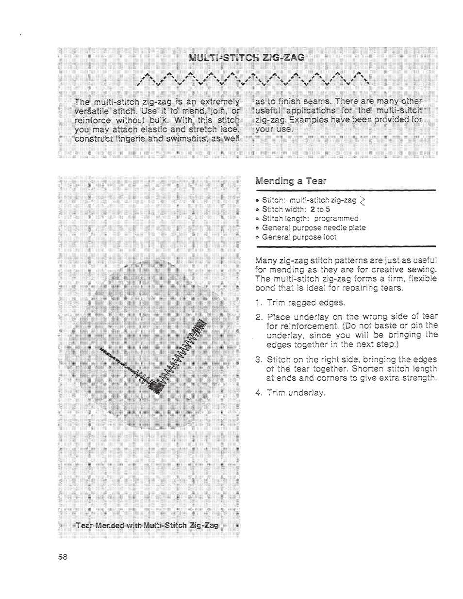 Liylti-stitch zig-2a0, Lending a tear | SINGER 1200 Athena User Manual | Page 60 / 90