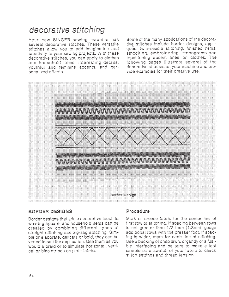 Вовоев oesioris, Procedyre | SINGER 1200 Athena User Manual | Page 66 / 90