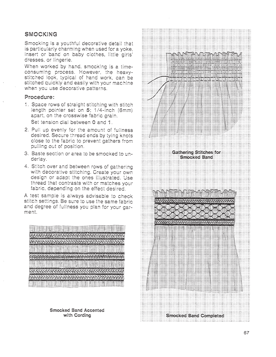 Smockimg, Procedure | SINGER 1200 Athena User Manual | Page 69 / 90