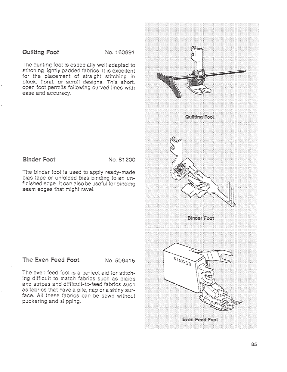 SINGER 1200 Athena User Manual | Page 87 / 90