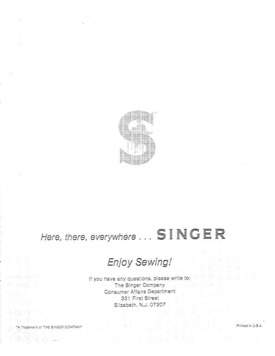 SINGER 1200 Athena User Manual | Page 90 / 90