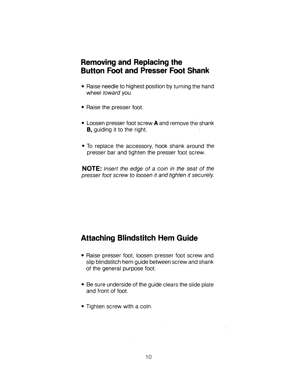 Attaching biindstitch hem guide | SINGER 1263 User Manual | Page 11 / 73