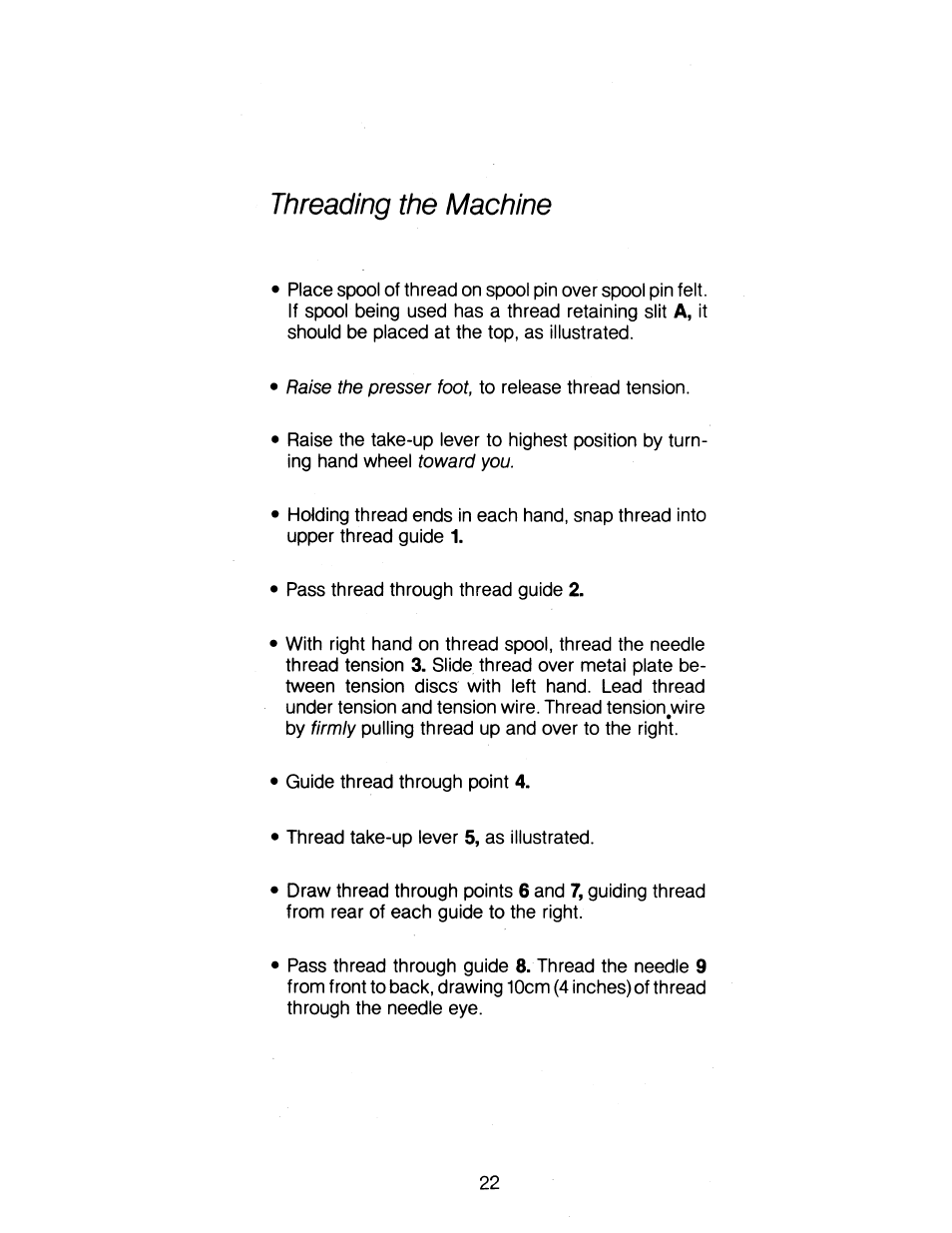 Threading the machine | SINGER 1263 User Manual | Page 23 / 73