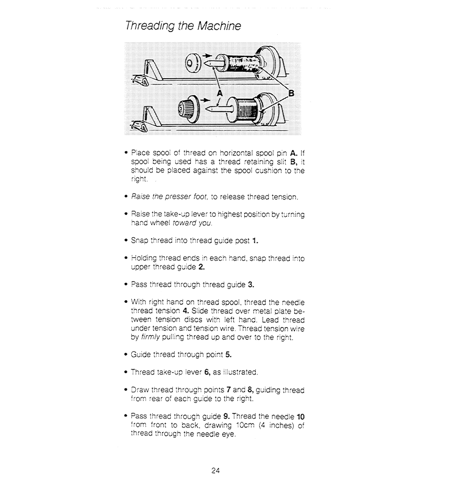 Threading the machine | SINGER 1280 User Manual | Page 25 / 89