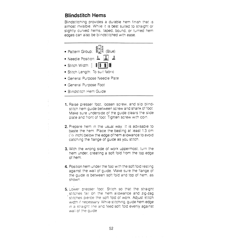 Biindstitch hems | SINGER 1280 User Manual | Page 53 / 89