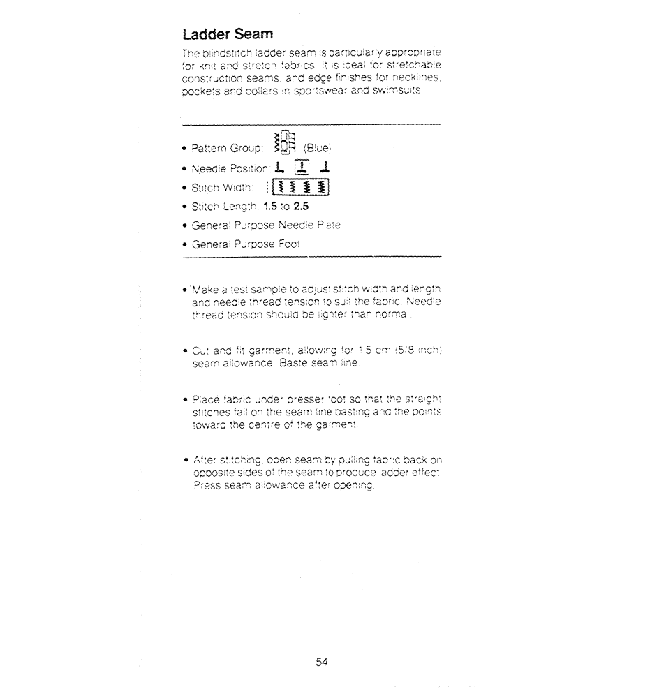 Ladder seam | SINGER 1280 User Manual | Page 55 / 89