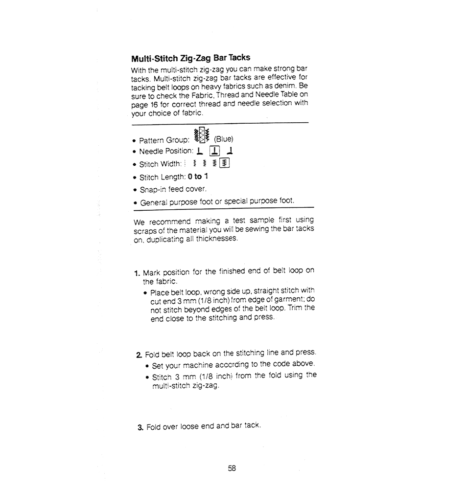Iyiy!tl* *stitcli zig-zag bar tacks | SINGER 1280 User Manual | Page 59 / 89