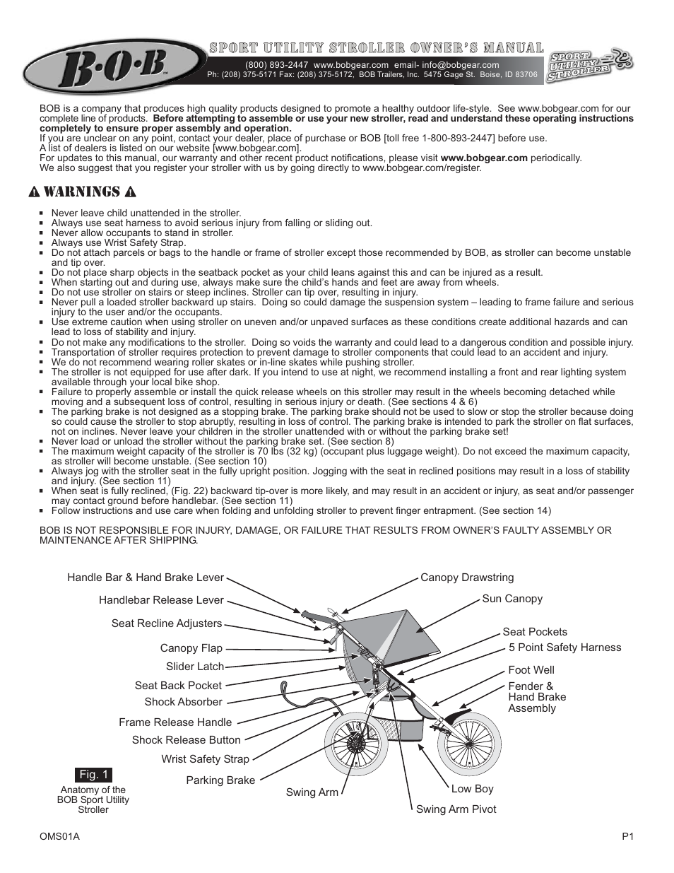BOB OMS09B User Manual | 7 pages