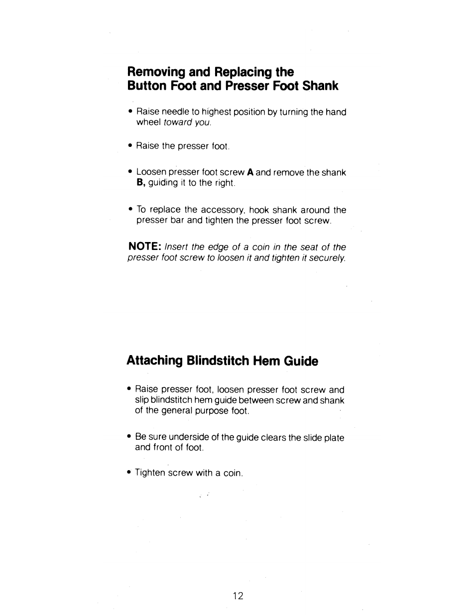 Attaching blindstitch hem guide | SINGER 1288 User Manual | Page 13 / 89