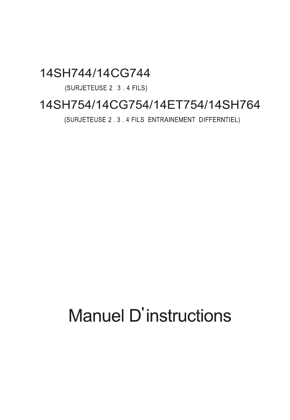 Manuel d'instructions | SINGER 14ET754 User Manual | Page 106 / 158