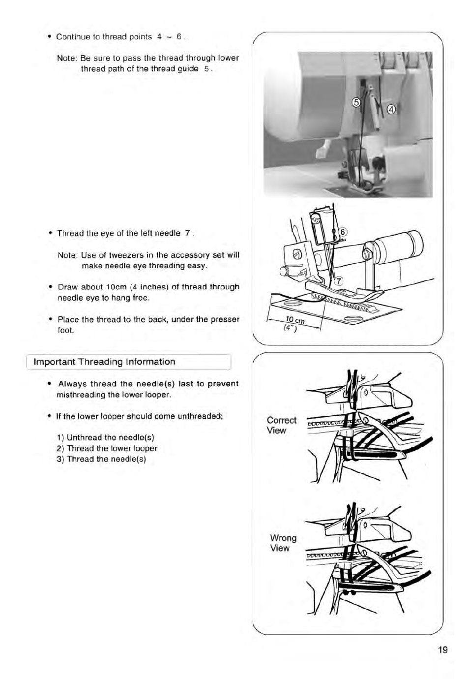 Important threading information | SINGER 14ET754 User Manual | Page 21 / 158