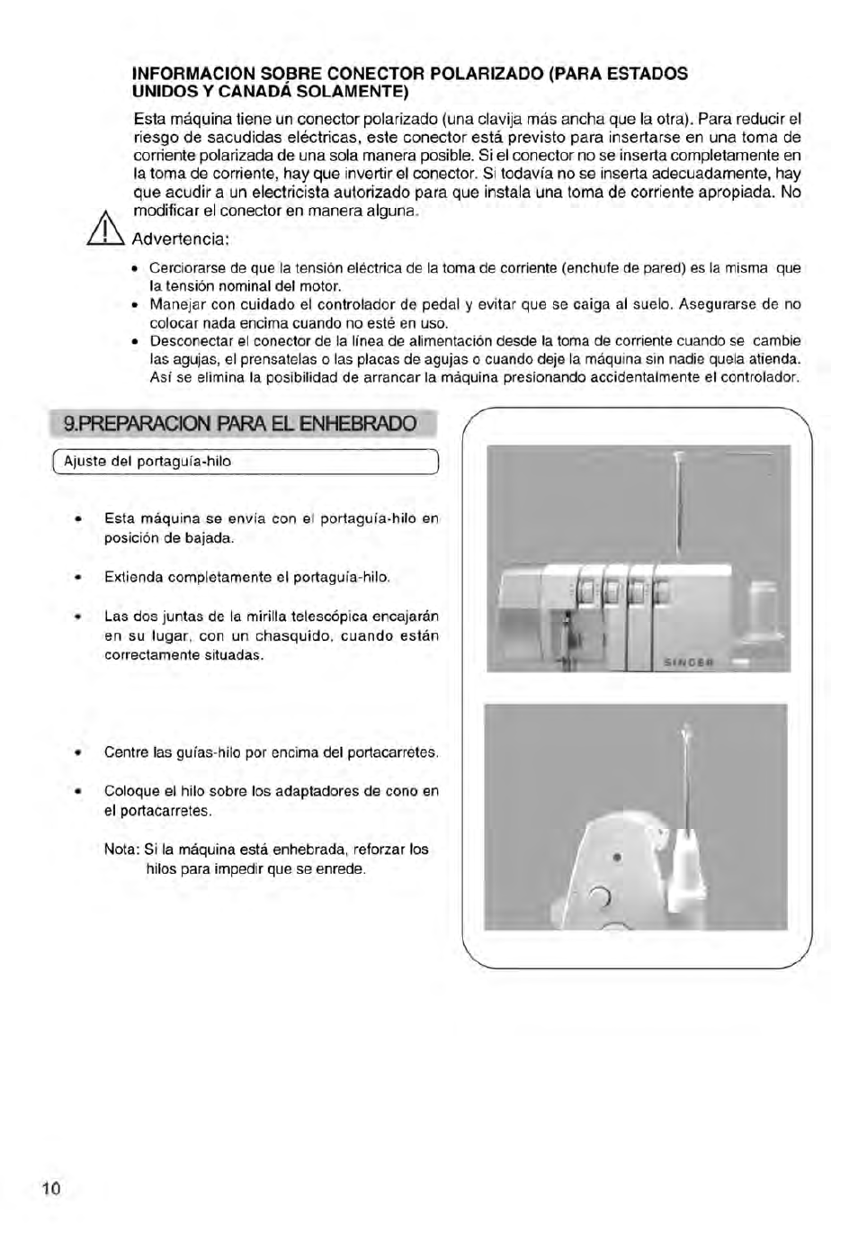 Preparacion para el enhebrado, Preparación para el enhebrado | SINGER 14ET754 User Manual | Page 64 / 158