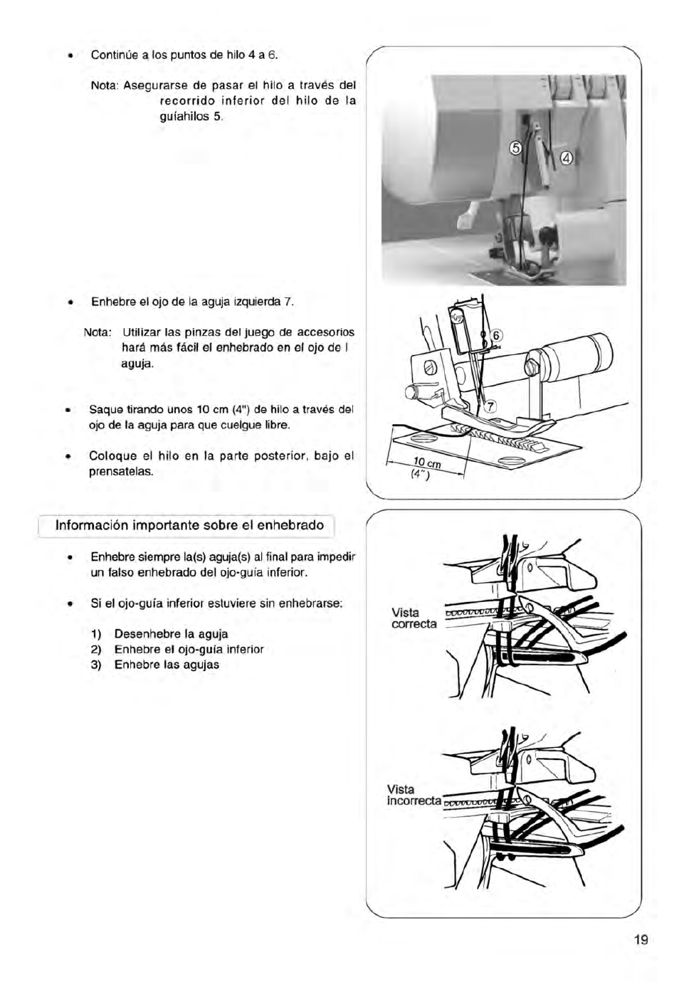 Información importante sobre el enhebrado | SINGER 14ET754 User Manual | Page 73 / 158