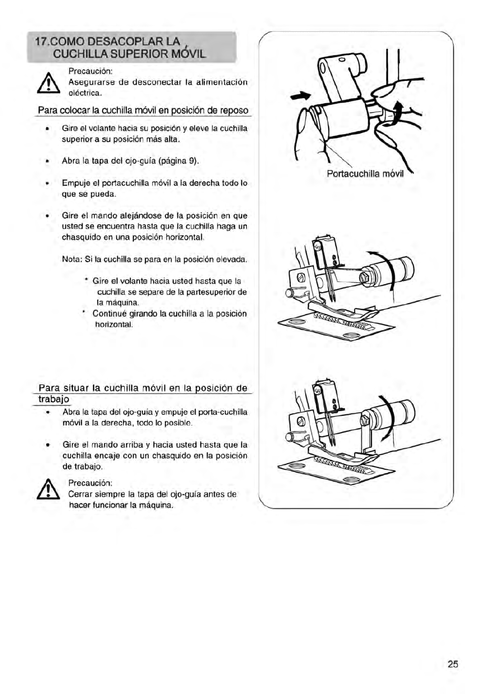 C0m0 desacoplar la, Cuchilla superior movil | SINGER 14ET754 User Manual | Page 79 / 158