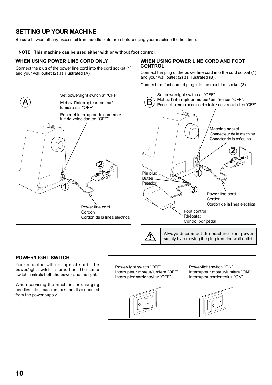 Setting up your machine | SINGER 7258 STYLIST Instruction Manual User Manual | Page 10 / 84