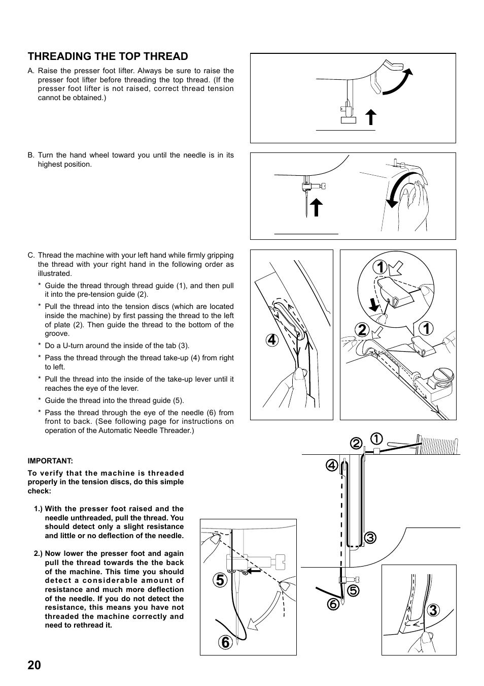 Threading the top thread | SINGER 7258 STYLIST Instruction Manual User Manual | Page 20 / 84