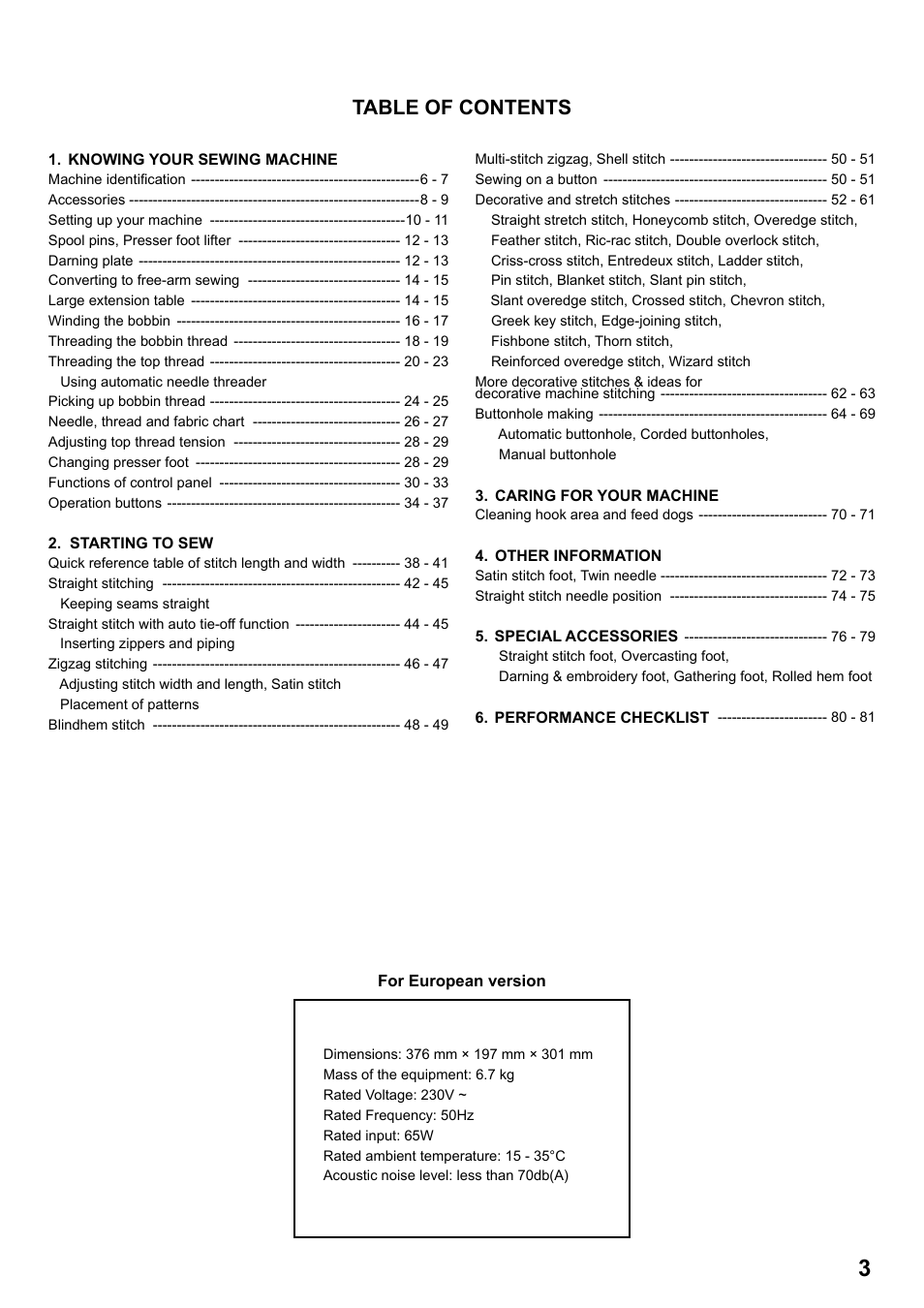 SINGER 7258 STYLIST Instruction Manual User Manual | Page 3 / 84
