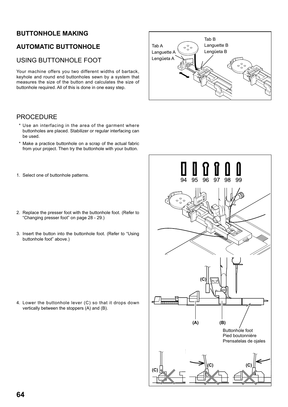 Procedure | SINGER 7258 STYLIST Instruction Manual User Manual | Page 64 / 84