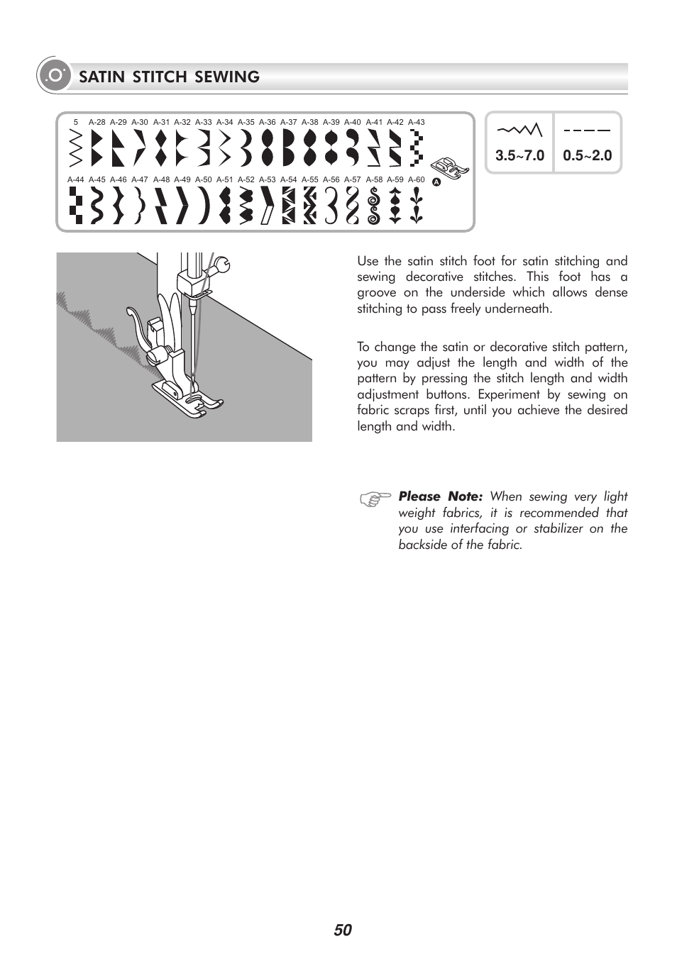 Satin stitch sewing | SINGER 9100 User Manual | Page 55 / 84