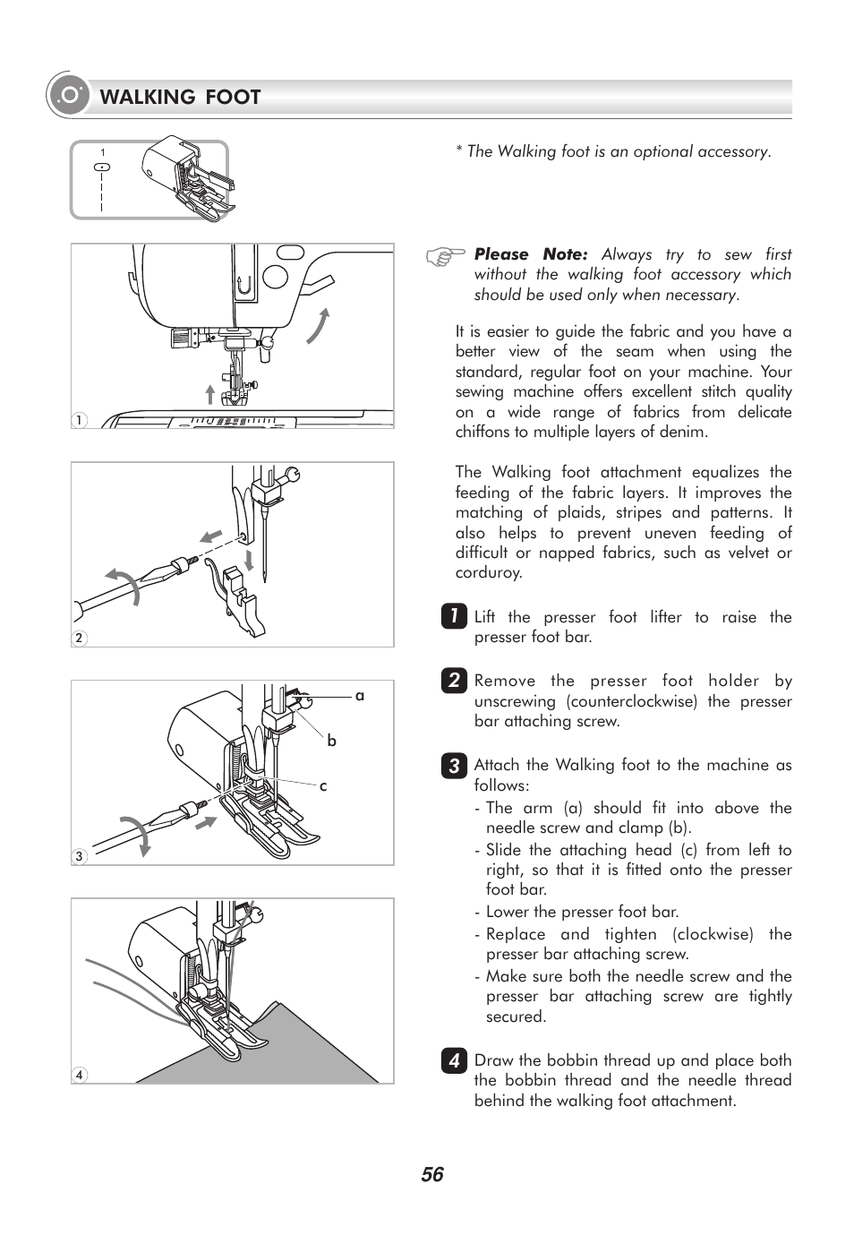 Walking foot | SINGER 9100 User Manual | Page 61 / 84