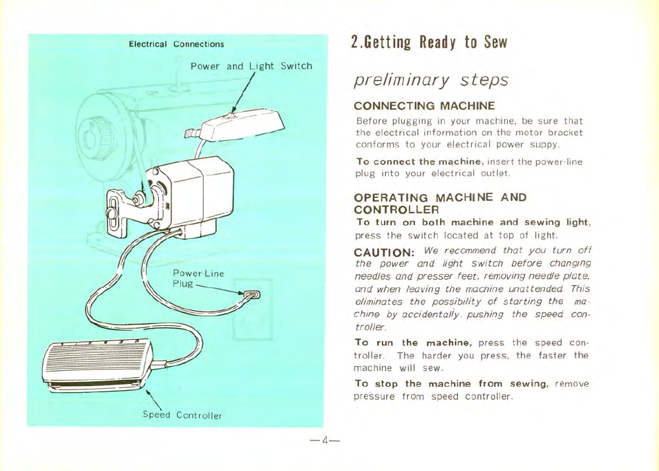 Preliminary steps, Getting ready to sew | SINGER 9100 User Manual | Page 6 / 48