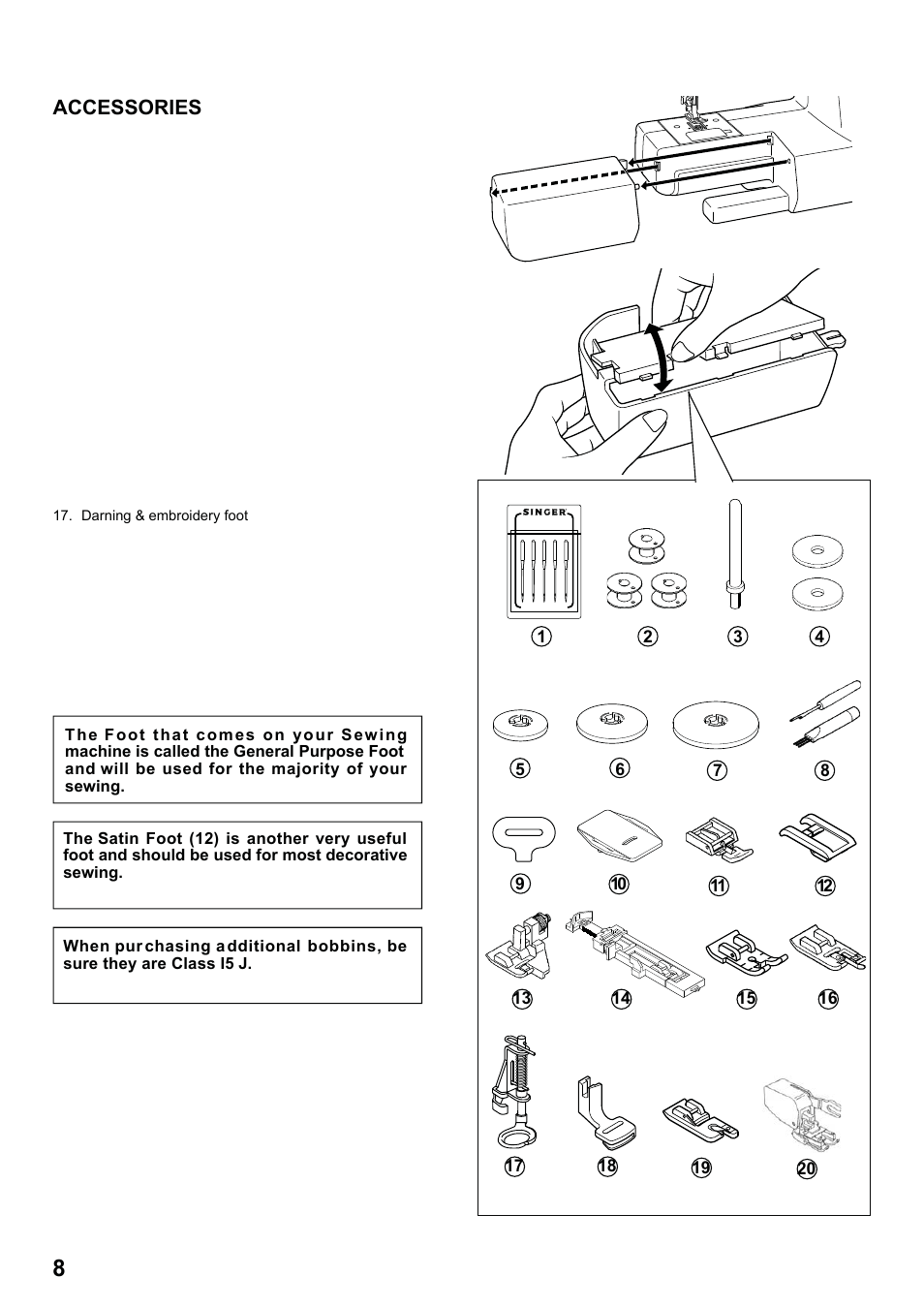 7285q 86_2012.7.5pdf_ 8, Accessories | SINGER 7285Q PATCHWORK Instruction Manual User Manual | Page 10 / 84