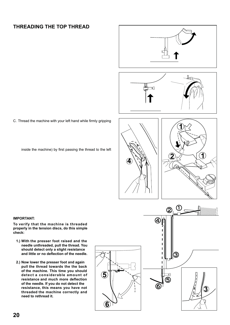 7285q 86_2012.7.5pdf_20, Threading the top thread | SINGER 7285Q PATCHWORK Instruction Manual User Manual | Page 22 / 84