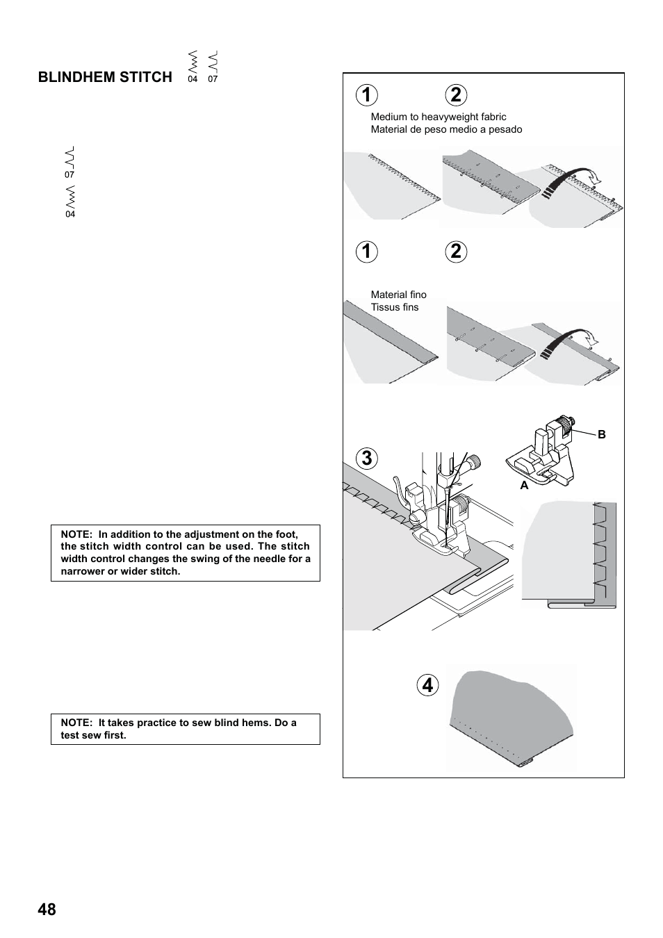 7285q 86_2012.7.5pdf_48, Blindhem stitch | SINGER 7285Q PATCHWORK Instruction Manual User Manual | Page 50 / 84