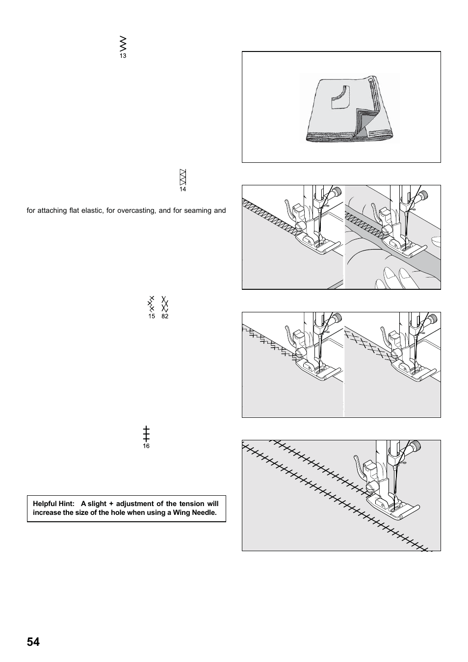 7285q 86_2012.7.5pdf_54, Ric-rac stitch, Double overlock stitch | Entredeux stitch, Criss-cross stitch | SINGER 7285Q PATCHWORK Instruction Manual User Manual | Page 56 / 84