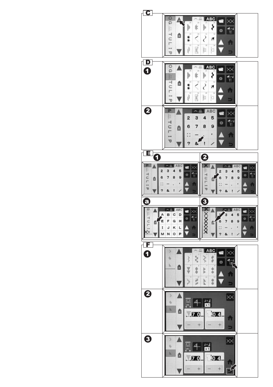 Dc e f | SINGER 9985 QUANTUM STYLIST TOUCH User Manual | Page 90 / 108