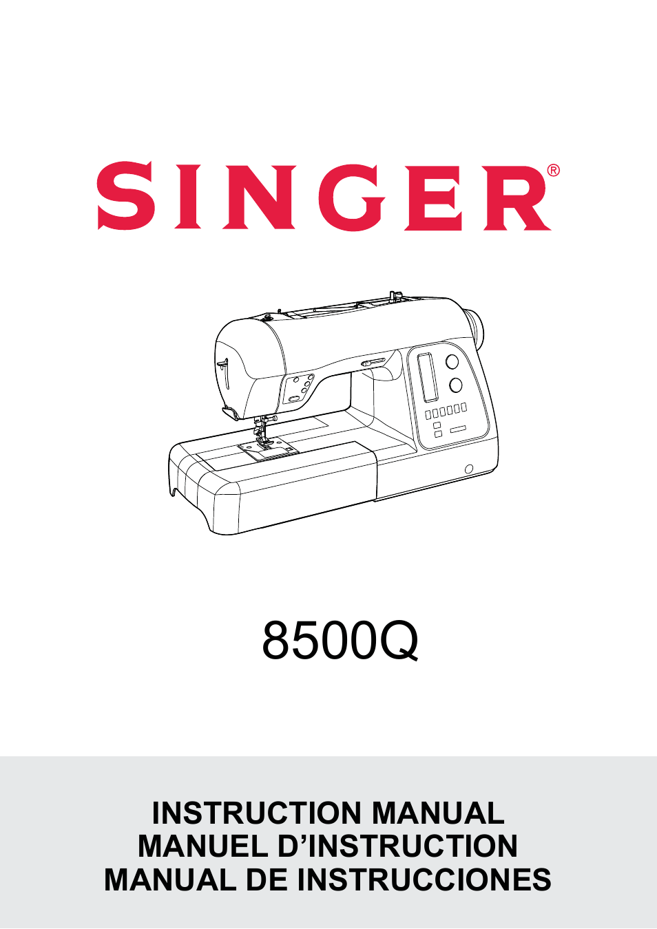 SINGER 8500Q MODERN QUILTER Instruction Manual User Manual | 92 pages