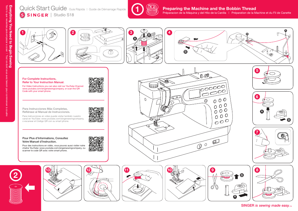 SINGER S18 STUDIO Quick-Start Guide User Manual | 2 pages