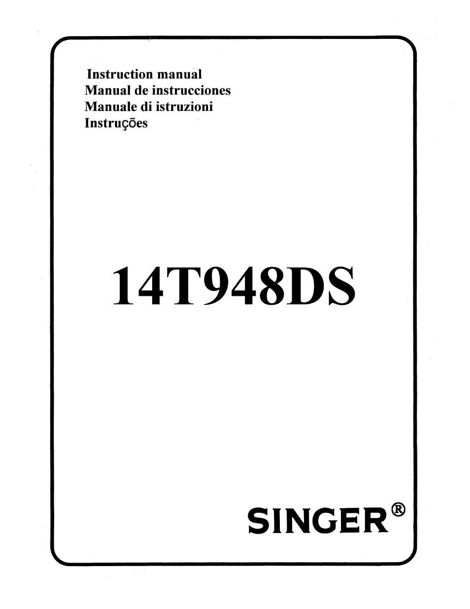 SINGER 14T948DS User Manual | 40 pages